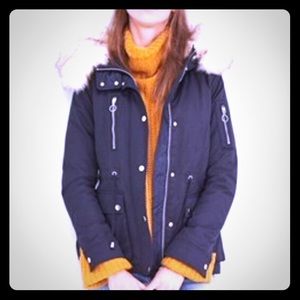 Topshop faux fur lined Black Jacket